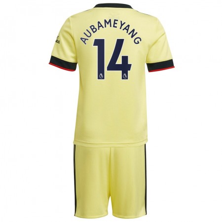 Koszulka Arsenal Pierre-Emerick Aubameyang 14 Dziecięcy Wyjazdowe Stroje Piłkarskie 2021/22 Krótki Rękaw